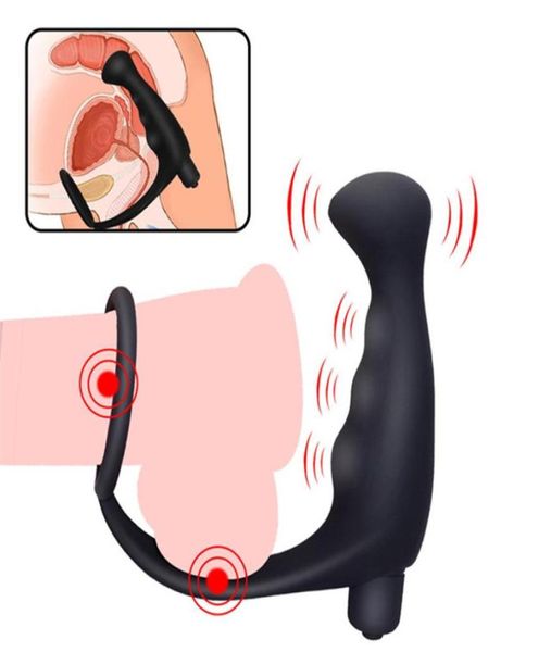 Секс -игрушка массажер 10 -скоростные секс -игрушки простаты массажер вибрирующий кольцо, анальная игрушка для мужчин Задержка эякуляции Butt Plug231o1231657