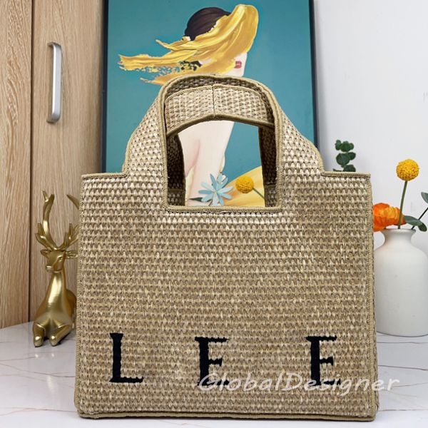 Summer Women Straw Casual Shopper Beach Totes Maxi Shopping Fili di shopping morbido in pelle Bagne a tracolle di grandi dimensioni borsetta per maglieria portafoglio da uomo Maxi di alta qualità 7A