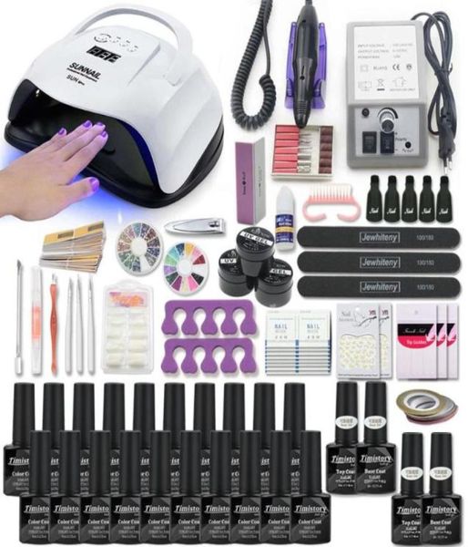 Set di super manicure per kit per unghie con lampada per unghie a LED 20000 giri / min kit polacco per macchine per trapano attrezzi artistici acrilici set1461168