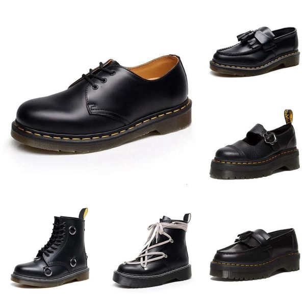 2023 Neues Muster Drsss Martin Doc Martennss Dreifach schwarz klassische Knöchelstiefel Herren Sneakers Designer Plattform Boot Leder Oxford Bottom