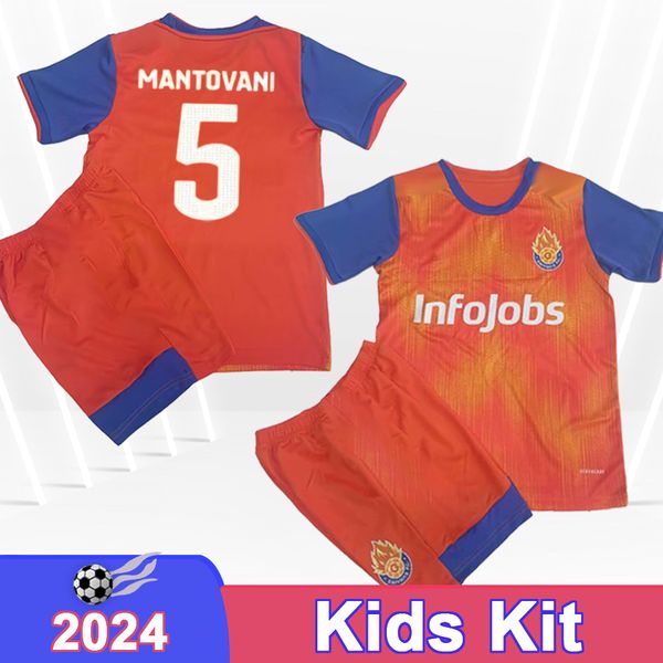 2024 Saiyans Kids Kit Soccer Jerseys Roman Giner Lucca Gio Ferinu Augusto Linares Home Orange Child Football Рубашки с коротким рукавом