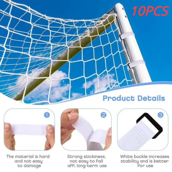 Futebol 10pcs futebol suporte líquido de tira de futebol peças de substituição de clipes de clipes de futebol para fivela para o equipamento de treinamento de futebol ajustável no futebol