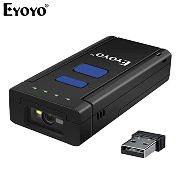 Сканеры Eyoyo MJ2877 Беспроводной штрих -код Bluetooth Scanner Mini Laser Portable Reader Red Light Pocket Bare Bare Cod