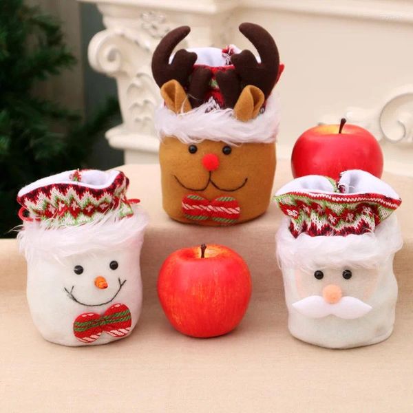 Weihnachtsdekorationen 1PCS Candy Bags Apple super süßer Schneemann Santa Claus Hirsch Geschenk für Party