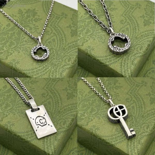 Hochwertige Schmuck Halskette Sier Kette Herren Womens Schlüsselanhänger Schädel Tiger mit Buchstaben Designer Halsketten Mode Geschenk G671 5579