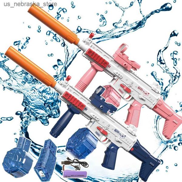 Песчаная игра с водой Fun Scar Electric Automatic Summarine M416 Gun Summer Outdoor Shooting Game Game Childrens Warfare Toy Q240408