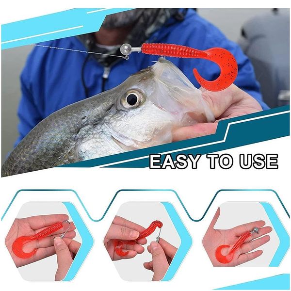 Ganci da pesca Fishhooks 50pcs/box giga kit rotonda pedalare rotondo per esca morbidi bass trota di consegna di caduta d'acqua salata d'acqua dolce sport otzsw