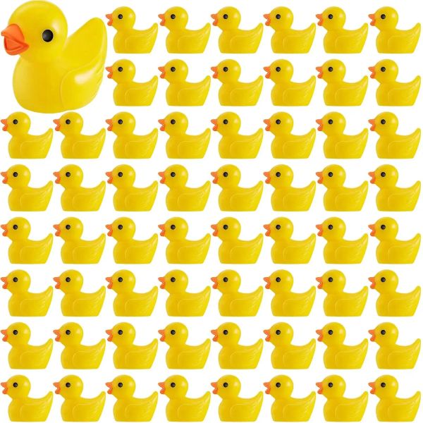 Miniaturas 100pcs mini patos de resina pequenos patos minúsculos figuras de animais em miniatura para decoração de patos aquários para jardim de micro paisagem DIY