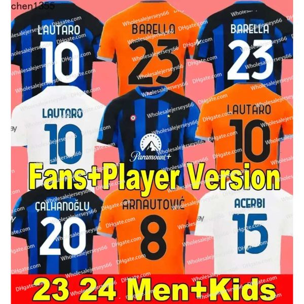 23 24 Ma1glia Inters Soccer Jerseys Kid Kit Final De Foot Lukaku. Dzeko Lautaro 2023 2024 Im Magli