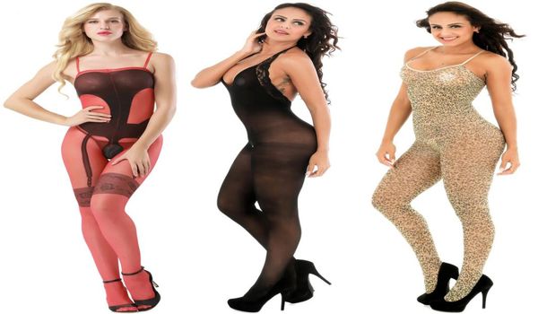 Sexy Dessous offener Schritt Körpersteckbodysuit Nachtwäsche Strumpfhosen exotischer Bekleidung Overall Ganzkörperstrümpfe Teddies 1469223689