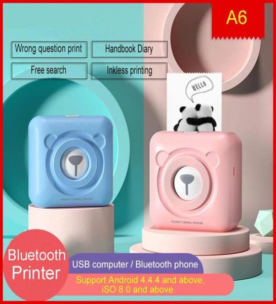 Portátil Bluetooth PO Mini Impressora Térmica Pocketless imprimindo claramente para o Android Mobile iOS7539545