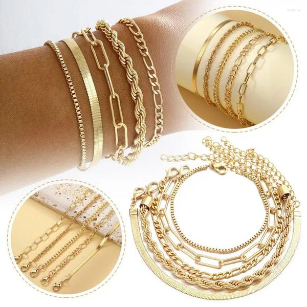 Charm Armbänder Goldfarbe Armband Edelstahl Twist Cuban Kette für Frauen Schmuck Geschenke Großhandel DropshipPin D8f3