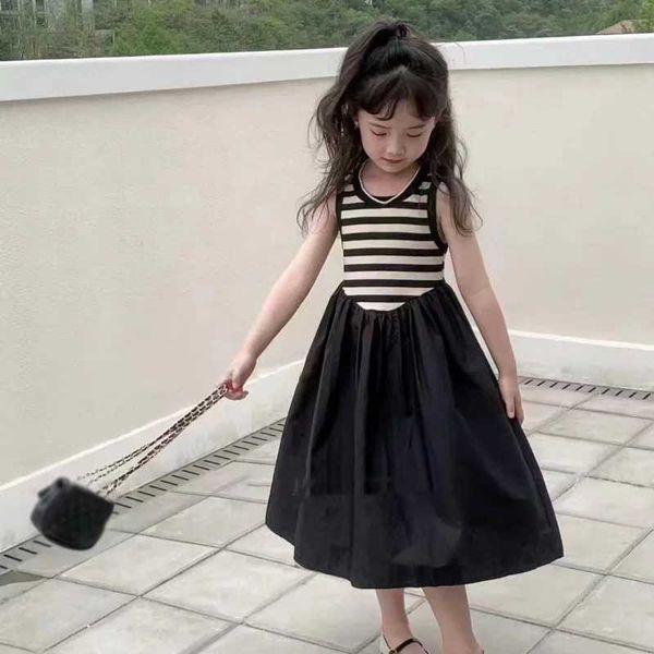 Mädchenkleider neue Sommermädchen Kleid ärmellose atmungsaktives lässiges Kleid Baby Kleinkind Kinder Hochzeits Geburtstagsfeier Westido Kleid 1-7yl240508