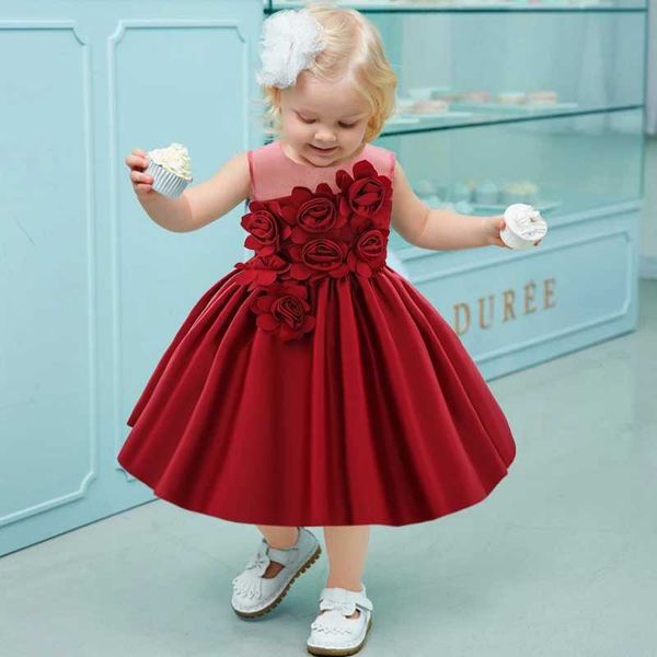 Vestidos de batismo Verão Childrens Christmas Baby Birthday Dress Vesti