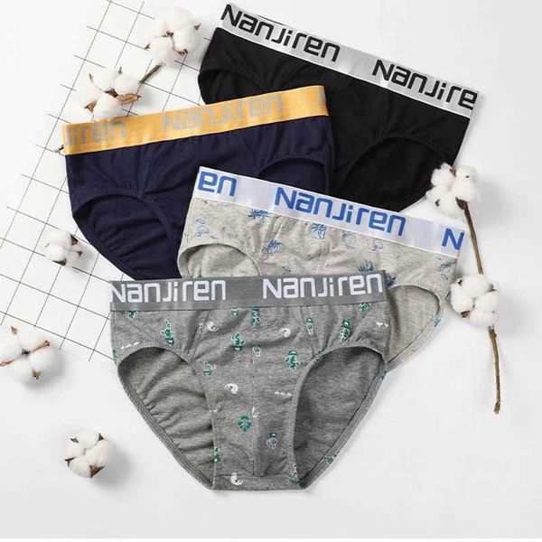 Underpants 4pcs Slievi uomini biancheria intima sexy mutandine maschile mutande cotone mutande traspirabili cueca solido calcinha lotti all'ingrosso y240507