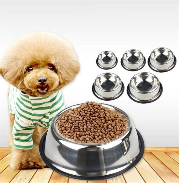 Anti -Slip Gatos Puppy Viagem Alimentação de alimentação de gatinho Aço inoxidável Comida e água Pet Pet Dog Cat Bowl DLH1424805236