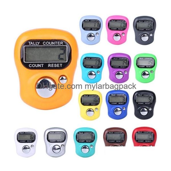 Sayaçlar Toptan Mini El Bekletme Band Tally LCD Dijital SN Parmak Halkası Elektronik Kafa Sayımı Tasbeeh Tasbih Butik SN6877 D DHSUF