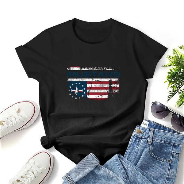 T-shirt femminile Trend caldo Betsy Ross Flag Apparel USA Forma rivoluzionaria Shirt grafico Shirt grafico Casualmente Short Fling Fl-shirt Fl-Shirt Y240506