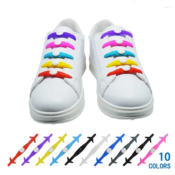 Schuhteile 12 pc/Set Ving Elastic Silicon Shoelaces für Schuhe Spezielle Schnürsenkel ohne Krawattenschnüre Männer Frauen Schnürung Gummi