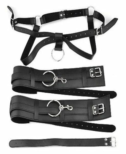 Gamba del polso in pelle fetish Restringe Bondage sexy Open Chiesa Imbuff giocattolo E5939323005