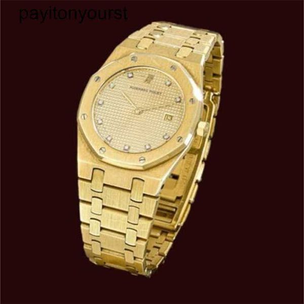 Дизайнерские мужские Audemar Pigue Watch Королевский дуб фабрика APF 18K желтый золото часы Wdiamonds датируются