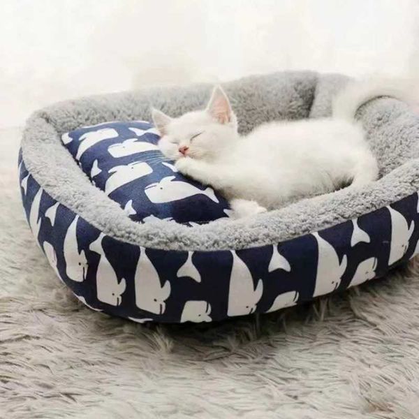 Camas de gato móveis de cama de estimação de cão de cão de gato macio colchão de estimação com inverno quente confortável para dormir para gatos cães cães gato tapa de gato casa d240508