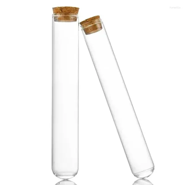 Bottiglie di prova alimentare Vials Porta di grado 30 pcs di vetro fondo rotondo con barattoli di casa del tubo di sughero decorazione trasparente