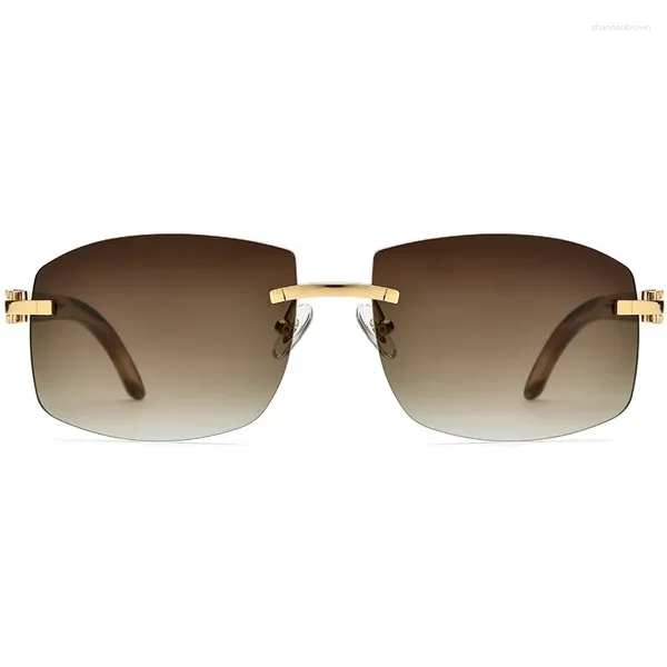Sonnenbrille High-End-Reisen natürliches schwarzes Hornbein Luxus Unisex UV Big Box Shading Mode Custom Rezeptlinsen