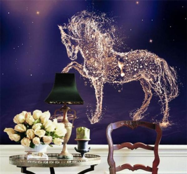 Cavalo de parede de papel de parede grande 3D PO PO PODER GRANDE PANTELA DE PANTELA DE PAÍDA DE VERDADE BORNO TV MURAL papel de parede Arte decoração de casa9022973626253