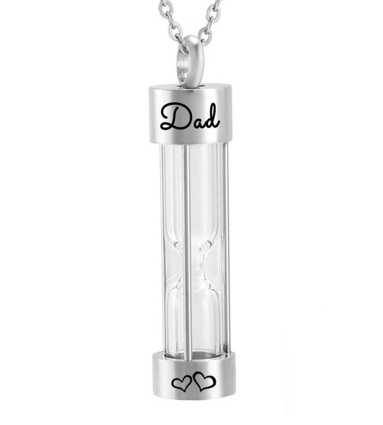 Eternity Jewelry Glass Hourglass Urn Colar para Ashes Cremation Urns Pinging With O Chain Brother Dad Mom Pet8395310