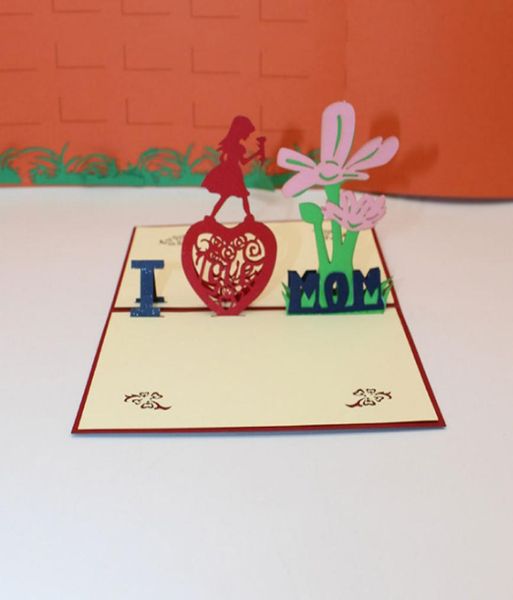 Biglietti di auguri per la festa della mamma Postcard Flower 3D grazie mamma papà buon compleanno invito regali di carta per matrimoni FORNITÀ PARTY6894314