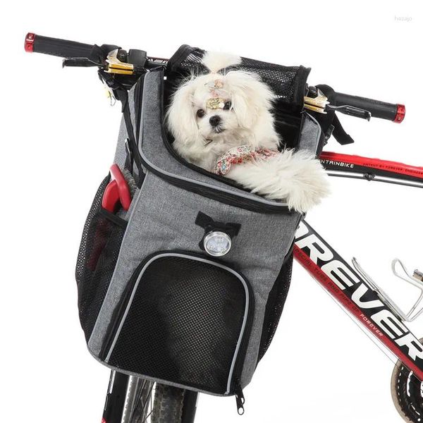 Hundeträger Haustierauto mit Bag Night Reflective Bicycle Dual Schulter -Rucksack im Freien abnehmbar tragbar