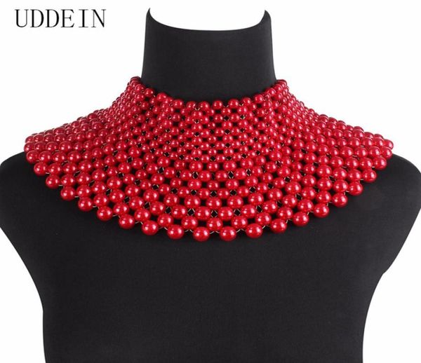 Uddein Fashion Gioielli indiani Collane di istruzione in perline fatte a mano per perle da bavaglini da donna Chicche Maxi Neckace Abito da sposa 227097230