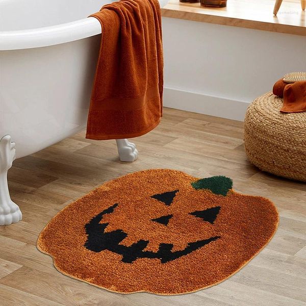 Tappeti tappeti di zucca di Halloween bagno non slittamento divertente per vasca da bagno per doccia in microfibra lavabile moquette assorbenti