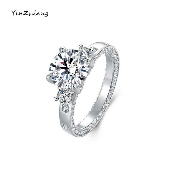 Anéis de banda Yingzheng Mosilicon R Def Color VVs Silver 925 Jóias 1 Ct Mosilicon R Para Mosilicon de Casamento para Mulheres J240508