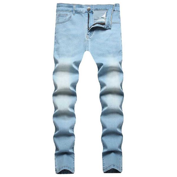 Jeans masculinos Moda Strtwear Men Spring Slim Fin Long Jeans Melhor Qualidade Male Macho Alongamento Sólido Casual Jenchar