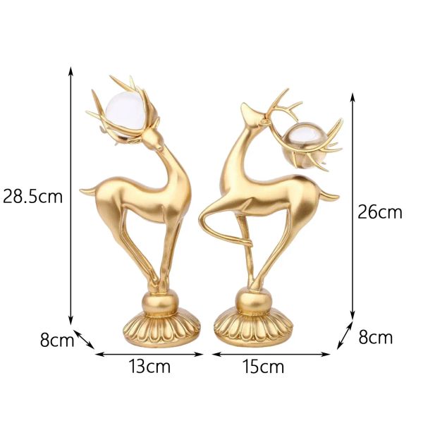 Sculture 2 pcs figurine di renna sculture decors palla arte decorative statue di resina da olk