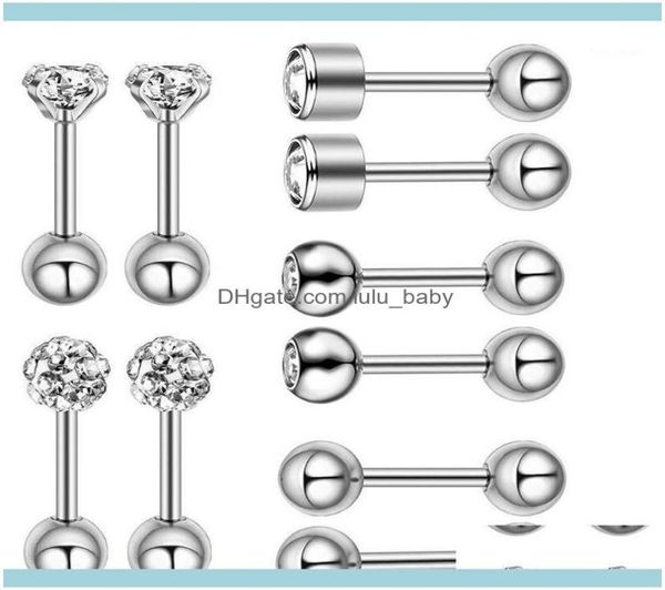 Gestüt Schmuck Juwelternstud 10pcs/Set Luxus Studs Ohrringe für Frauen Ball Ohrring Shining Crystal Ohr Piercing Lage Schmuck