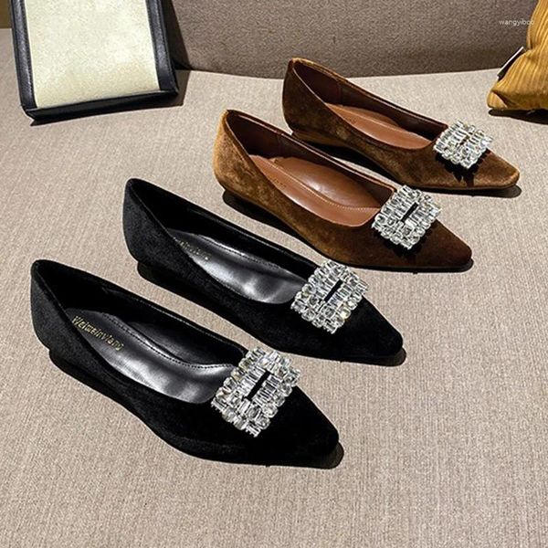 Scarpe casual Donne da 2,5 cm 2 2,5 cm Pompe in velluto di punta mozzate