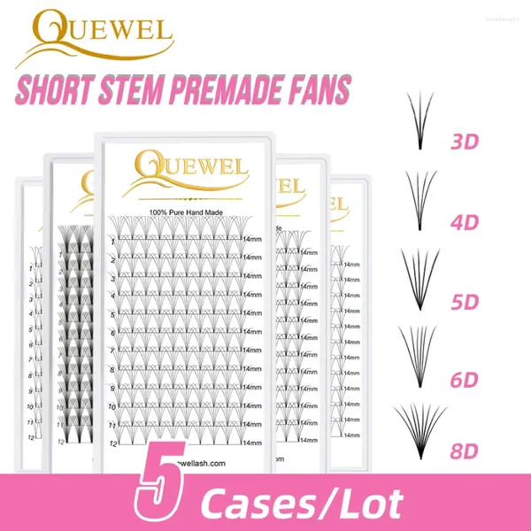 Ложные ресники Quewel 3d/4d/5d/6d/8d 5cases/лот.