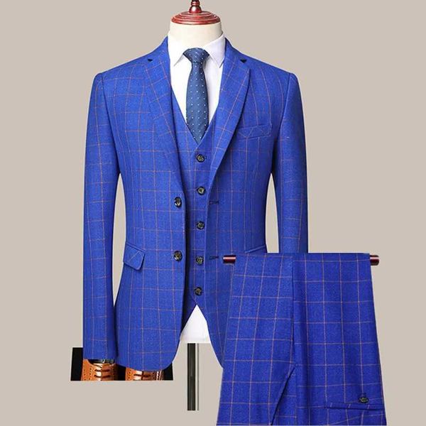 Set di pantaloni per pantaloni per giacca da 3 pezzi in giacca e 3 pezzi/2023 Business professionale da uomo Classic Fashion Table Tennis Coat a 2 pezzi Set Q240507