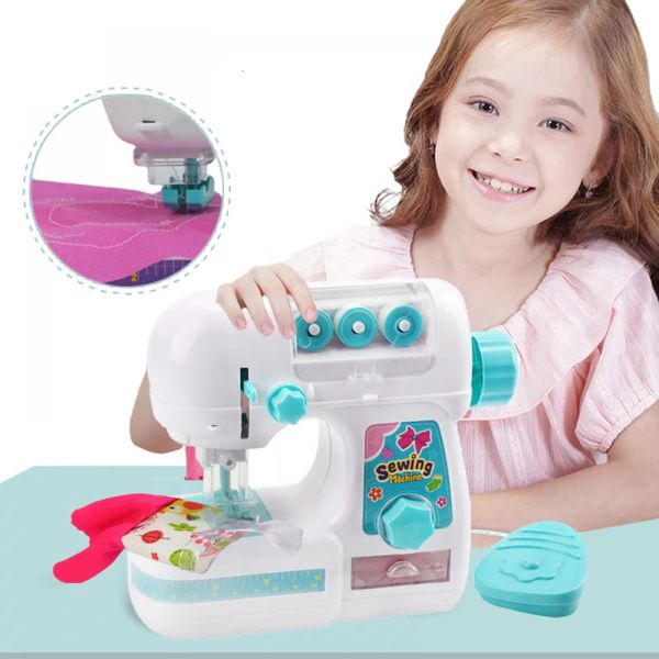 Электрическая мини -швейная машина детская игрушка мини -мебель для игрушек по образованию игрушек DIY творческие подарки дети подарок притворные игры 240508