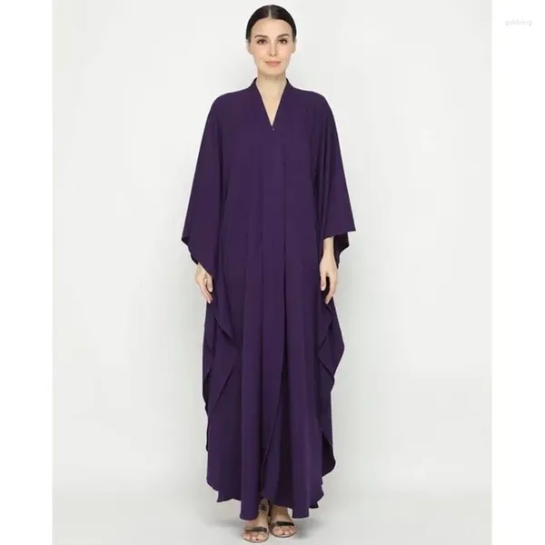 Abbigliamento etnico Malesia Turchia Dubai Abite Abaya abito musulmano per donna Solida manica a pipistrello MEDIO Oriente più dimensioni