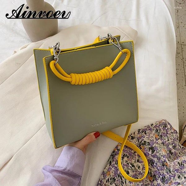 Bolsas de ombro Ainvoev Summer Fashion Moda All Square Bag Women 2024 Style Wild Simple