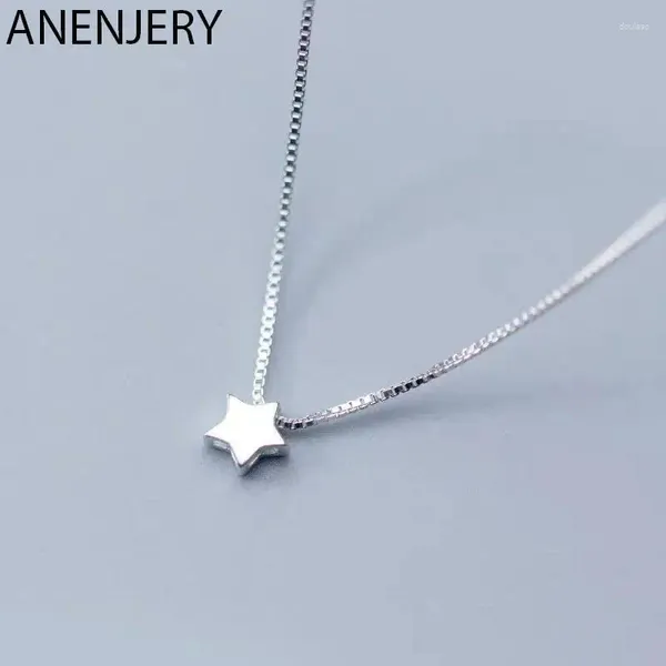 Подвесные ожерелья Anenjery Silver Color Star Collece Simple Charm Clavicle Chain for Women Jewelry Gift S-N592