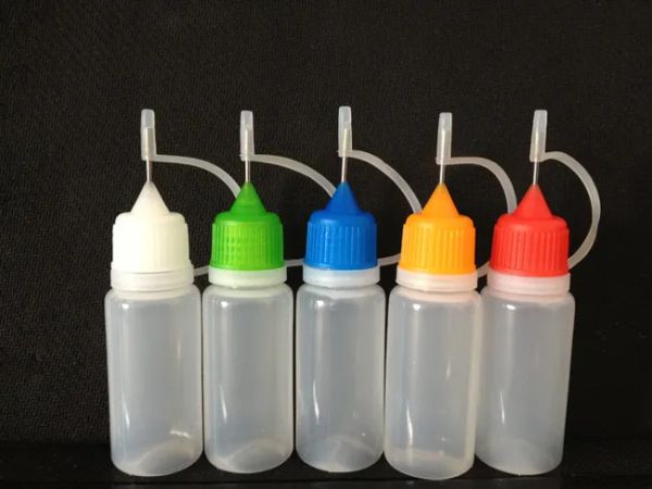 Nuova bottiglia vuota da 3 ml 5 ml 10 ml 15 ml 20 ml 30 ml da 50 ml bottiglia di ago per succo d'occhio bottiglie di gocce di plastica con punte in metallo