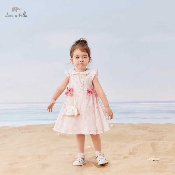 Vestidos de menina Dave Bella Pink Knee Lenged Childrens Dress Brand Childrens Brithday Womens Dress Summer Summer Childing Clothing DB22085L2405