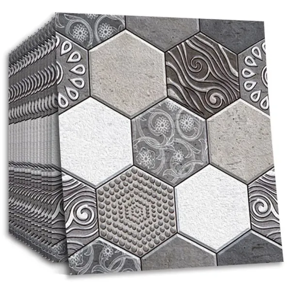 Adesivos de tijolos papel de parede auto adesivo auto adesivo 3d adesivo de parede de telha hexagonal para sala de estar decalques de banheiro da cozinha de quarto