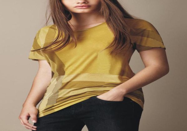 Frauen plaid T -Shirt England Mode Kurzarm Oneck Cotton Classic T -Shirt Girls Tees Frau Streetwear Kleidung gelb OR7957462
