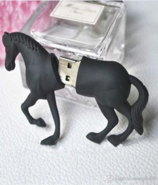 Gerçek Kapasite Yaratıcı Koleksiyon Black Horse 16GB128GB U Disk Kalemi Drivel USB Flash 206292872